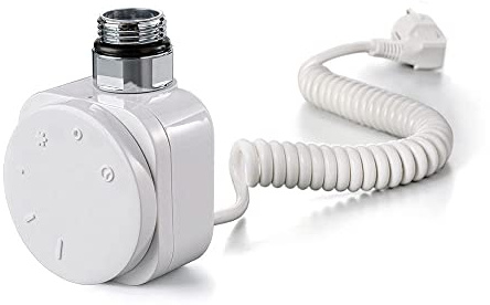 Thermostate avec résistance électrale pour sécher les serviettes de bain - Très facile à utiliser avec son roulette manuelle - Finition blanc mat