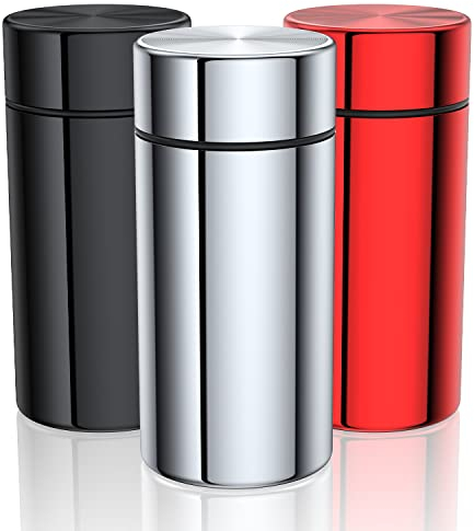 Lot de 3 bocaux de rangement portables en aluminium hermétiques et étanches aux odeurs, petites bouteilles en métal étanches pour café et thé, herbes, épices, couvercle à vis, verrouillage des odeurs