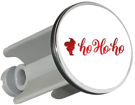 Huuraa Waschbeckenstöpsel Santa Claus Ho Ho Ho Geschenk | Universal Stopfen 4cm höhenverstellbar Abflussstopfen Geschenkidee Stöpsel mit Motiv für das Waschbecken