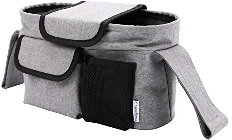 Babyruf Kinderwagen Organizer BO 100 | Praktische Innenaufteilung | Universalkompatibel | Extra große Schlaufen mit Klettverschluss | Leicht abwaschbar & Wasserabweisend | 30x10.5x16 cm