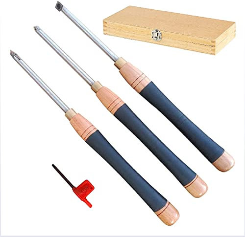 Herramientas De Torneado De Madera,Con Cortadores De Carburo, 3 Pcs Reemplazables, Formones Para Madera,Para Tallado De Madera, Tallado De Muebles Aficionados Al Bricolaje
