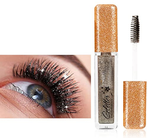 Allbestaye Bunt Mascara, Glitter Wimperntusche, Augen Make-up Extra Long Lash Verlängerung & Volumen Eyelash Mascara Wasserdicht Langlebig Natürlich Grün Schwarz Blau Weiß Mascara (Black)