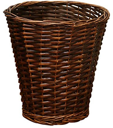 UPJAKS Poubelle Cuisine Poubelle non couverte tissée par osier naturel, corbeille à papier/panier de stockage de produits divers/panier décoratif/panier de fleurs Corbeille à Papier (Color : A)