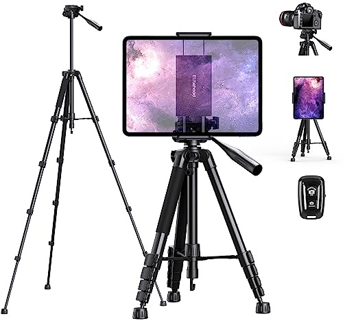 Elitehood 172,7 cm (68 Zoll) Robustes iPad-Stativ, ultrastabiles Kamerastativ für iPad Pro 12,9, iPad-Stativhalterung für Videoaufnahmen/Fotografie, kompatibel mit 4,7-13 Zoll Tablet/iPad