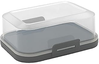 1x Hochwertige Stapelbare Butterdose mit Verschluss, Plastik-box-dose, Perfekte Ordnung im Kühlschrank BPA-Frei Mehrzweck anthrazit
