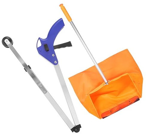 Müllgreifer 1 Satz aus Legierung und Pp, Leichter Greifer | Ergonomisch Geformt, für Einkaufszentren und Zuhause, mit Oxford Stoff und Verzinktem Blech