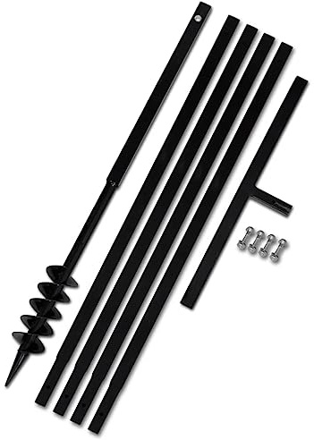 PURADAY Erdbohrer mit Griff 80 mm Verlängerungsrohr 5 m Gartenbohrer Erdbohrer Hand Bohrer für Edelstahl Erdlochbohrer Metallbohrer Bohrer Set Bohrer mit Einem Griff Handerdbohrer