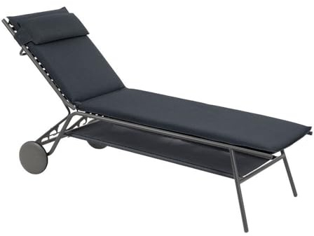 Lafuma MOBILIER - Hohe gepolsterte Sonnenliege/Gartenliege - Miami II - BeComfort® - Grau Dark Grey LFM5174_8902-5 Jahre Garantie