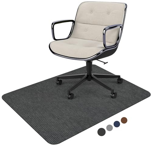 Placoot Desk Chair Mat for Hardwood Floor Corduroy Surface 55''x35'' Office Chair Mat for Rolling Chairs, Under Desk Low-Pile Office Rug Floor Mat
