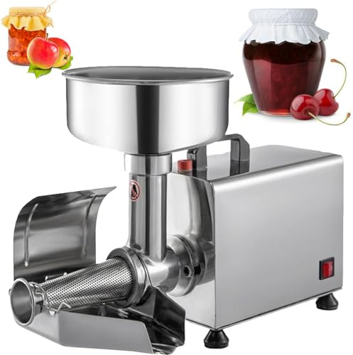 DPQYJPP Tomatenpresse, elektrisches Tomatensieb, Tomatenfräse, Edelstahl-Tomatensaucenbereiter, 370W Motor aus reinem Kupfer, Lebensmittelsieb, Saucenbereiter für Tomatensauce, mehr
