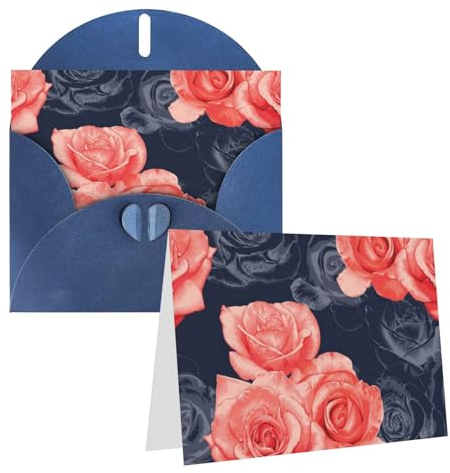 BONDIJ Grußkarten mit Umschlägen, Aquarell-Monstera-Muster, Druck, Dankeskarte, blanko, Karten für alle Anlässe, Geburtstag, Dankeschön, Hochzeit, Urlaub, Partys und mehr, 10,2 x 15,2 cm