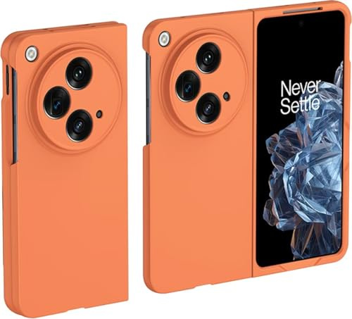 Topme Coque de téléphone Hard Skin pour OnePlus Open/Oppo Find N3 7.82, Manchon de Protection Antichoc en Polycarbonate - Orange
