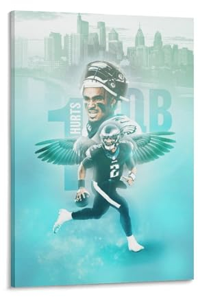 FANLAI Jalen Hurts American Football Cool Postes Leinwand-Kunstdrucke Poster Foto Bild Malerei Poster Raumdekor 61 x 91 cm