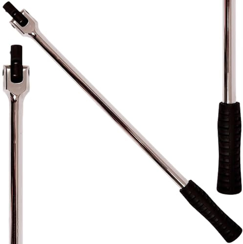 NTI TZ 18'' x 1/2'' Flexi BAR Rubber Grip Wrench Socket Breaker DIY Drive Extension Garage Workshop CRV Knuckle Heavy Duty Steel Hand Tools UK Free P&P