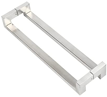 Tor-Hardware-Türgriff, gebürsteter Edelstahl-Vierkantrohr-Büroglastür-Push-Pull-Griff aus Holz, Länge 80/120 cm (Größe: 1200 x 1175 mm)