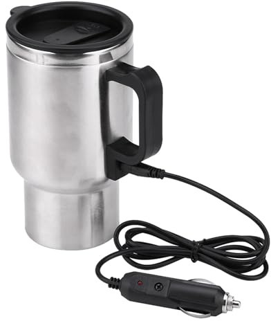 Ausla 12v Wasserkocher für Elektroautos, 450-ml-Edelstahl Wasserkocher Für Auto mit Vakuumisolationstechnologie