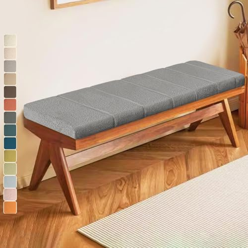 Lsjoaw Bankauflage 160 X 40 X 4CM Sitzkissen Bankpolster Wasserdicht Schmutzabweisend und Kratzfest Sitzkissen für Fensterbank Esstisch Gartenbank Schaukel Terrasse Bank Drinnen Sitz Dunkelgrau