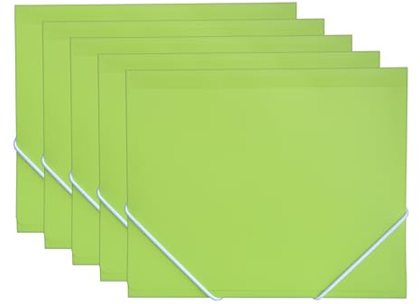 A5 Vital Colors Gummizugmappe, 100 % recycelbar, quadratisch, ideal für Rechnungen, Quittungen usw., robuster runder Gummizugverschluss, 51018 (5, grün)