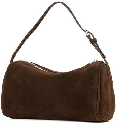 DONNAIN Suede Bag for Women Leather Crossbody Bag for Ladies, Crossbody Suede Handbag with Retractable Shoulder Strap (Coffee)