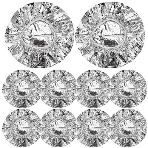 Heat Cap for Deep Conditioning 10PCS Aluminum Foil Deep Conditioning Cap Disposable Shower Caps with Bands Self Heating Hair Heat Cap for Home Salon Use