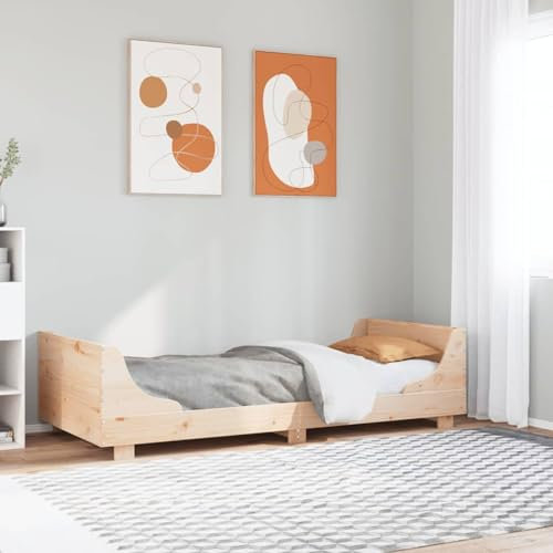 Sufrk Massivholzbett ohne Matratze 75x190 cm Holz Bett Massivholzbett Bed Frame Bettgestell Bett Holz Kiefernholz - 850791
