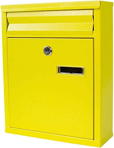 Wall-Mount Mailbox Classic Outdoor Weatherproof Postbox Letterbox Wall Mounted Mailbox Parcel Drop Box Houses Front Door Office Safe Secure Mail Post Letter Box-VS
