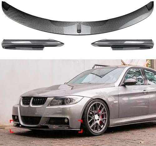 APARC Auto Frontlippe Frontspoiler für BMW 3 Series E90 E91 2005-2008, Frontstoßstange Splitter Spoiler Diffusor Protector Car Zubehör,A/Carbon Fiber