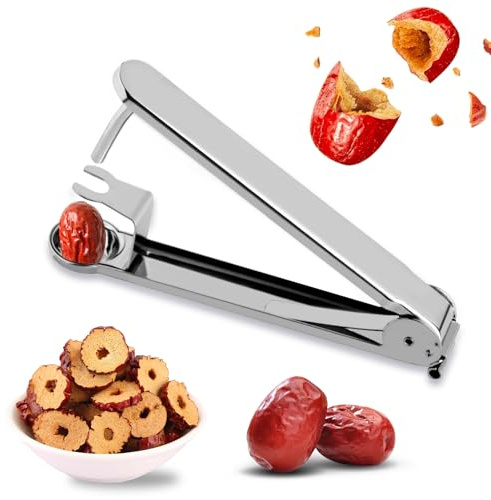 BeauFairy Cherry Pitter, Stainless Steel Pitting Device, Portable Multifunctional Cherry Pitter, Dates pitting Device, Fruit Pit Remover Press Type Kitchen Tool, for Hawthorn Cherry Jujubes, 001