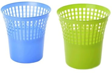 DTACBNEUZ Cubo de Basura de Interior Papelera Redonda de diseño Hueco, de plástico, Adecuada for Sala de Estar, Dormitorio, baño, Papelera Azul/Verde, 7,5 l Contenedor de Basura