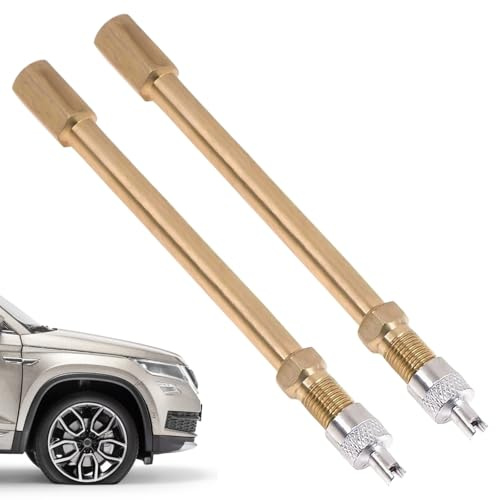 Colorich 2 Stück Ventilverlängerung Autoventil 10cm, Autoventil Verlängerung, Adapter für Fahrradventile für Auto, LKW & Fahrrad Kompatibel mit Reifenventil