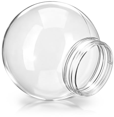 Abat-jour Diamètre de Trou 7, 5cm Transparent Globe, en Acrylique | Globe de Rechange pour Luminaire, Éclairage Extérieur Patio, Remplacement de Globe pour Applique Murale