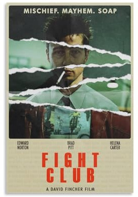 Fight Poster Club Classic Movie Vintage Cover Für Zimmer, Ästhetische Leinwand-Wandkunst, Schlafzimmer-Dekor Poster 12x18inch(30x45cm)
