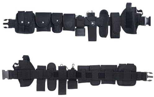ProWildGear Removable Ten Piece Set Waist Duty Belt Gun Holsters Length 96CM to 130CM for Police Security Guard Law Enforcement CS Sports