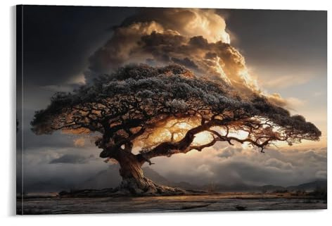 NQHXLRUDC Albero della vita Wall Arte Canvas Quadro Su Tela Murale Immagini Il paesaggio Decorazioni Tela Innocu Idea Cucina Camera Da Letto Caffetteria Corridoio 20x30inch(50x75cm)