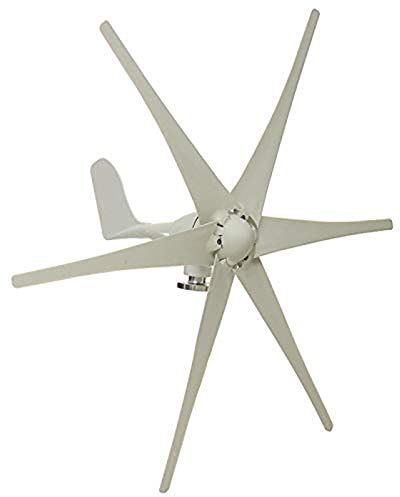 WWERTYY Generatore Eolico a turbina da 3000 W CC 12 V/24 V/48 V, con Kit di Turbine eoliche a 6 Pale con regolatore Ibrido Solare per l'integrazione energetica Domestica (220 V, Bianco)