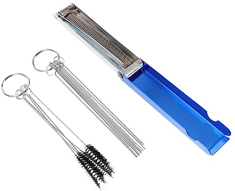 VALICLUD Kit Di 3 Strumenti in Acciaio Inox Per Pulizia Carburatore e Corpo Farfallato, Spazzole Antiruggine Setole a Spirale, Per Motori a Getto Piccoli, Per Officina e Uso Privato