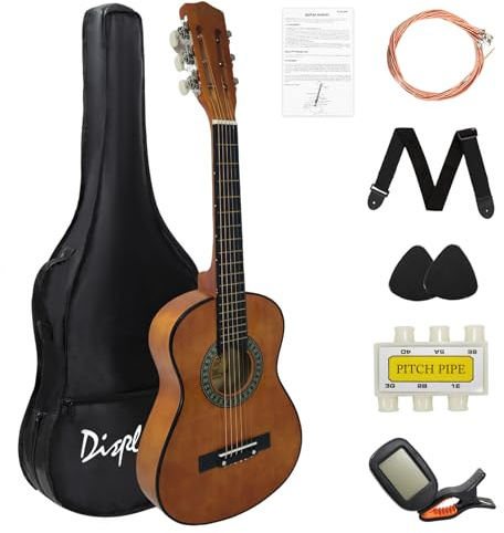 Display4top 1/4 Size Acoustic Guitar,30 inch Classic Guitar,A Quality Choice for Beginners and Music Lovers.(Brown)