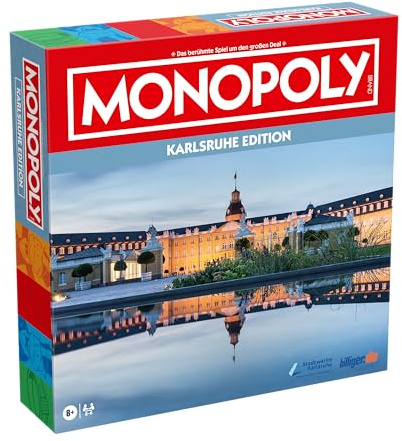 Winning Moves Monopoly Karlsruhe Edition - Monopoly Städte-Edition - Familienspiele Strategie Brettspiele Karlsruhe - 2+ Spieler ab 8+ Jahren - Deutsch