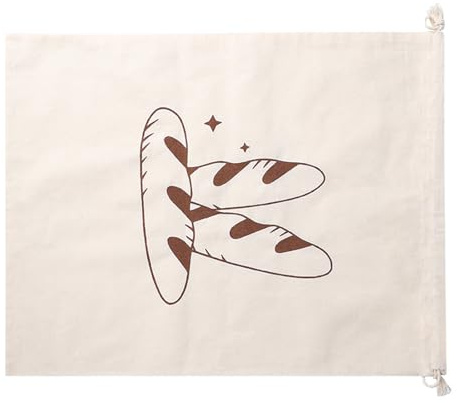 ZYMIADOU Sac à pain avec doublure imperméable avec cordon de serrage, récipient de stockage pour levain, accessoires alimentaires, solution de conservation, sac à pain en coton