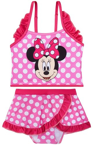 Disney Stitch | Minnie Mouse Bikini Niña, Bikini Set 2 Piezas, Tirantes Ajustables Top Niña y Braguitas, Ropa de Baño para Niños