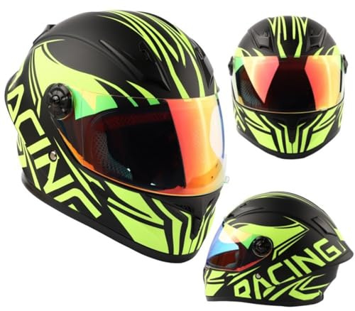 Kids Full Face Motorbike Helmet, Child All Weather Multi Purpose Helmet for Scooter, Electric Motorcycles, ECE Approved