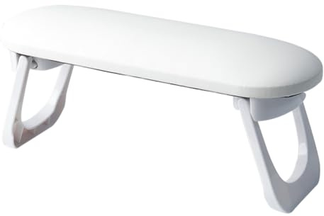 BAZEITFLOW Nagel Armauflage Maniküre Handkissen Ergonomisch Stabil Komfortabel Handauflage für Nageltisch Nagelkunst Zubehör Höhenverstellbar Weiß Modernes Design