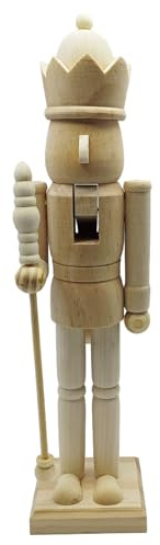 1 Stück unvollendeter Nussknacker, 38, 1 cm große, bemalbare Nussknacker-Figuren aus Holz für Jungen, Mädchen, Erwachsene, Weihnachtskunstprojekt, Ornamente, Dekoration