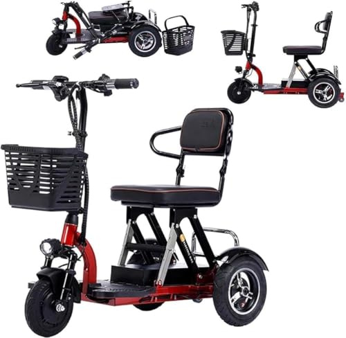 Generisch Klappbarer Elektrorollstuhl 3-Rädriger Tragbarer Mobilitätsroller Für Senioren Innen & Außen,Basic version