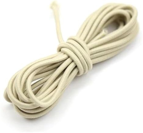 50 metros de goma elástica redonda de 2 mm de colores, accesorios de costura for manualidades(Beige)
