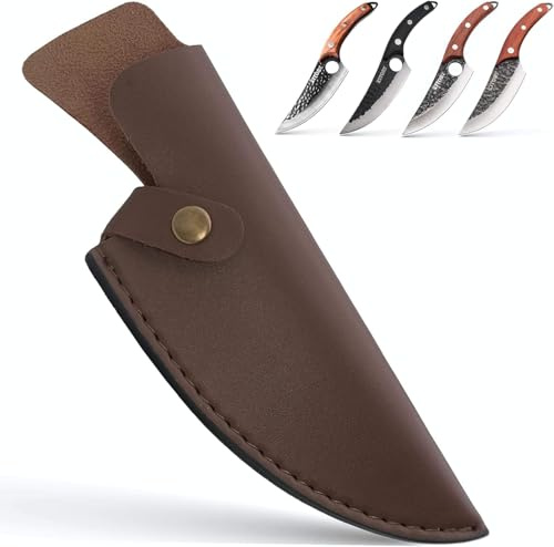 Guaina in pelle lunga 15,2 cm, fodero in morbida pelle PU per coltelli vichinghi da 15,2 cm, con passante per cintura, adatto per coltelli a lama fissa