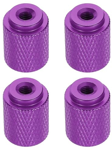 QUARKZMAN 4pcs Ecrou A Molettes, M4 12mm OD 16mm Hauteur Alliage D'Aluminium 6061 Anodise Ecrou A Main, Vis De Chassis Metal Pour Machinery, DIY Assembly, Electronics, Purple