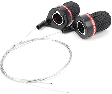 Dioche 5 Speed Rear Mountain Bicycle Speed Shifter Derailleur Handle - High Durability Non-Slip Grip Gear Shift Transmission for Mountain Bike - Stylish Red & Black Design, Easy