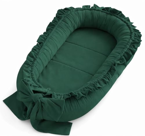 Babynestchen Neugeborene – Babynest Velvet – Nestchen Baby für Babybett & Kinderbett – Babykokon Tragbar – OEKO-TEX zertifiziert – Zubehör Babybett – Flaschen-Velvet