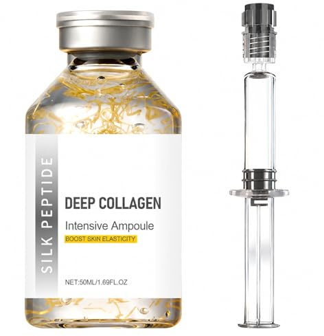 Deep Collagen Serum Silk Peptide Ampoule, Anti-Aging Serum for Face with Collagen & Peptide Complex,Skin Tightening & Firming for Women, Korean Skincare Facial Serum for Smooth-Looking Skin,50ml